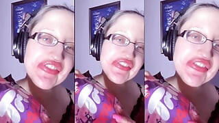 Asmr δόντια Candy Eating - Asmr, γυαλιά οράσεως, gianess, κραγιόν, μεγάλα χείλη, mough, φαγητό, φετίχ προσώπου, μακριά νύχια