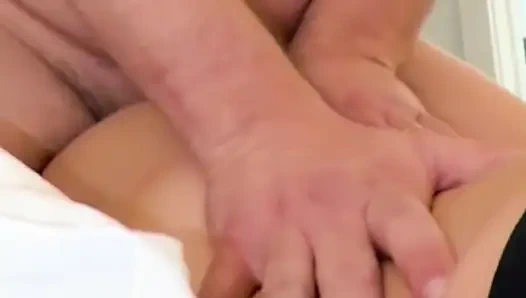 Screaming wife belly down