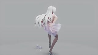 Mmd Brown Eyed Girls; Sheer Dress; See-through Heels; Black Stockings