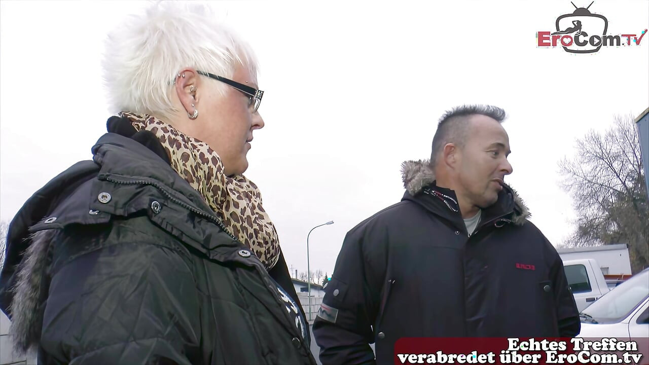 German granny persuaded to have sex on the street