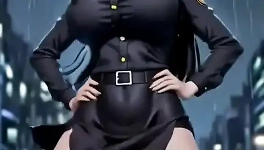 Sevimli polis memuru dans ediyor, ai animasyonu