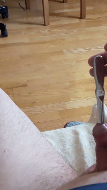 Deep guyon cock sounding insertion and cum | Clip 1