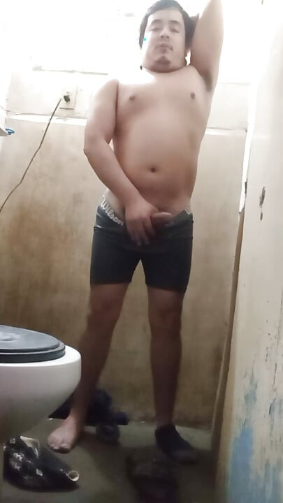 Jesus in boxer pulling his penis 139