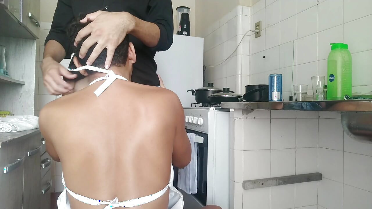 My stepbrother never misses an opportunity to be alone with me while I'm cooking, he loves to taste like my ass