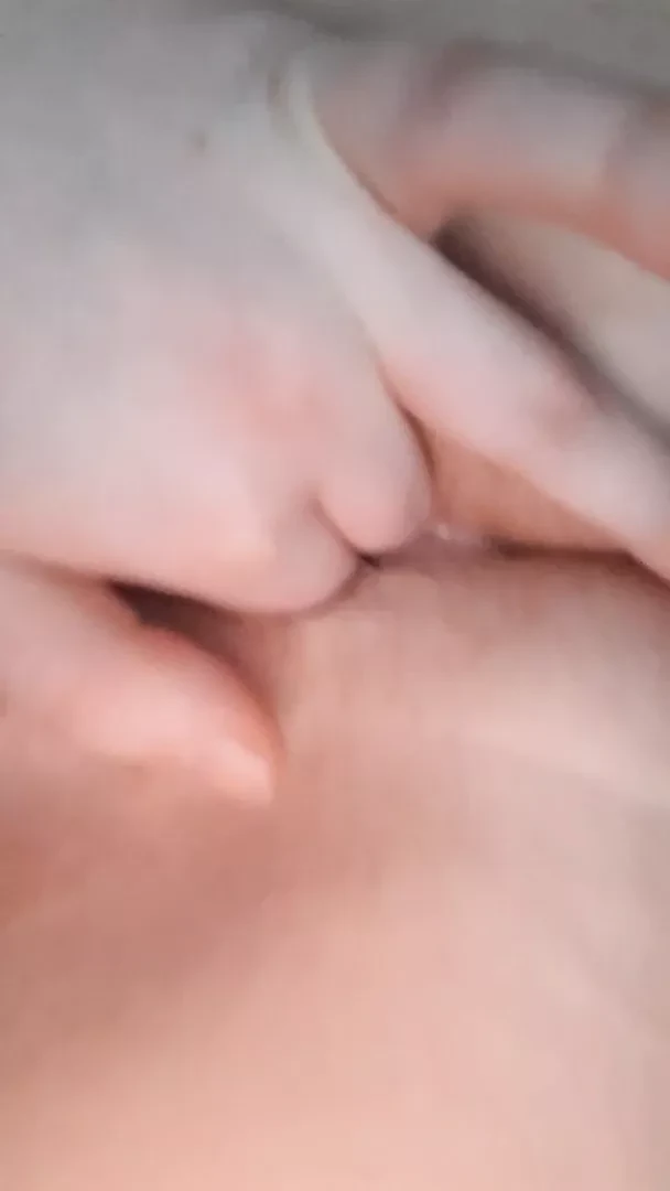 Playing with my hairy pussy and eating some of my own cum
