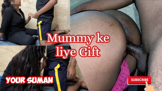 Stepson give a gift to her mummy with lots of love and sex