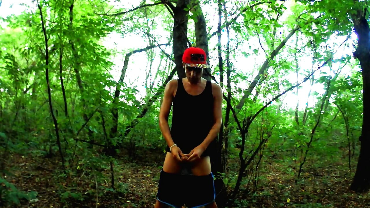 7 Minutes Fast Intense Huge Dick Jerking off in the Evening Woods