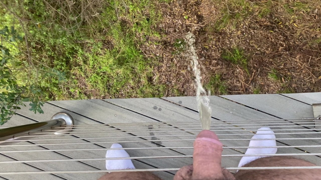 Pansexual Hairy Man Pissing in the Bush -POV