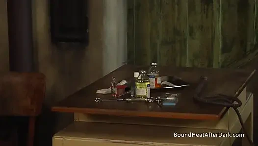 Blonde Lesbian Slave In Bondage Undressed For Merciless Mistress