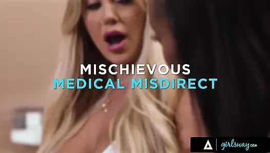 GIRLSWAY - Tia Maria Gives BFF Kali Roses Fake Pussy Exam & Makes Her SQUIRT On Nurse Cubbi Thompson