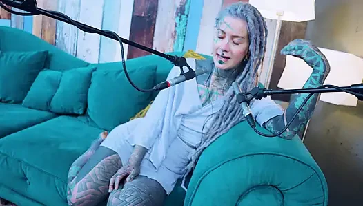 I talk about K - Kindness - ASMR podcast SFW talking goth skinny girl dreadlocks tattoo model inked girl