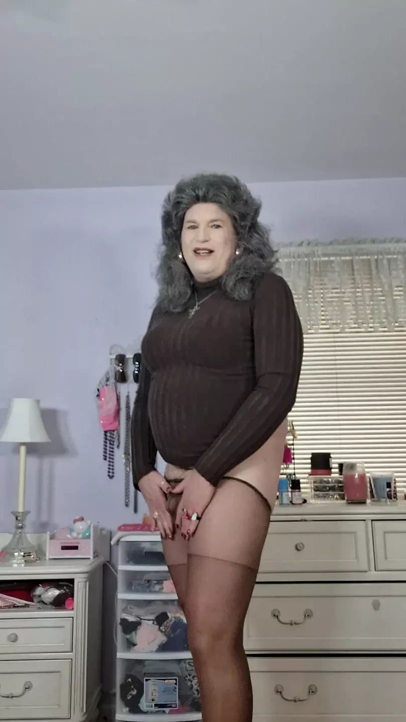 Gray haired, soft bodied granny tranny loves hung horny young men!