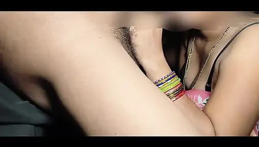 Bhabhi's Small Lehenga Bhabhi's Hard Sex in Pink and Black Bra, Best Fuck on the Bed