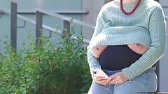 enceinte, soumise - exposée publiquement