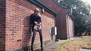 Crossdresser Gina Outdoors and Pissing
