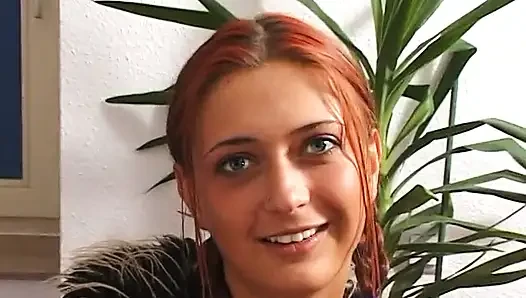 Amazing redhead blowing cock
