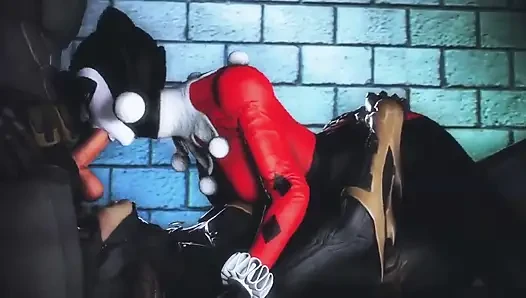 Harley X Batgirl Sharing Batmans Huge Dick