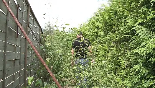 Hot babe in uniform gets fucked in both holes