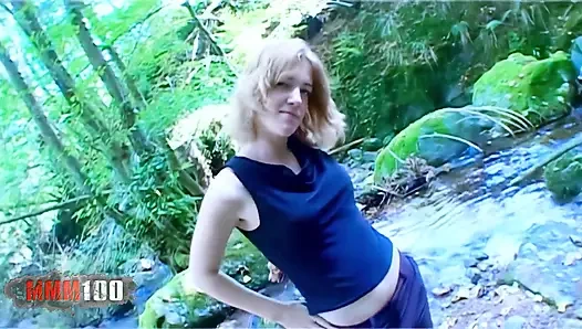 Axelle-laroche: Lovely Blonde Axelle Laroche Removing Clothes by the River
