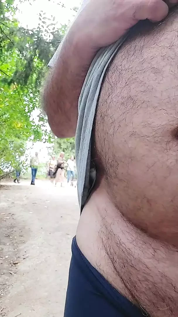 Walk through a crowded public park 3