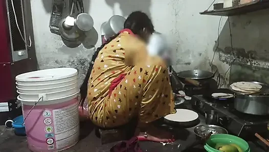 When the stepsister was cooking in the kitchen