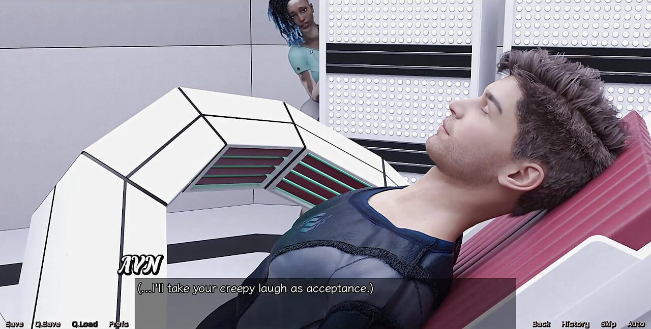 Stranded in Space - Vitiligo Girl Wants Cock in Her Mouth