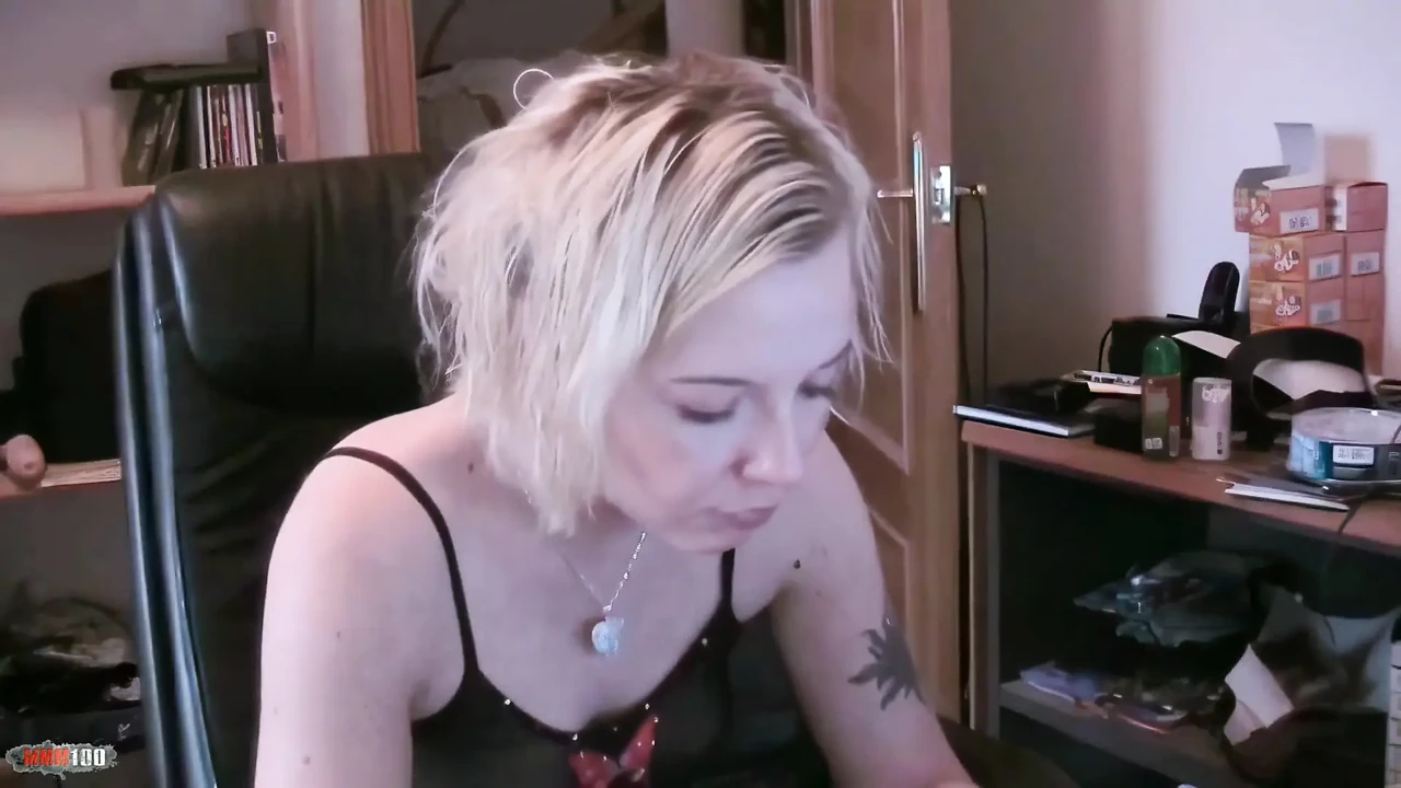 Maeva: Pretty Blonde Maeva Blue Dancing and Stripping