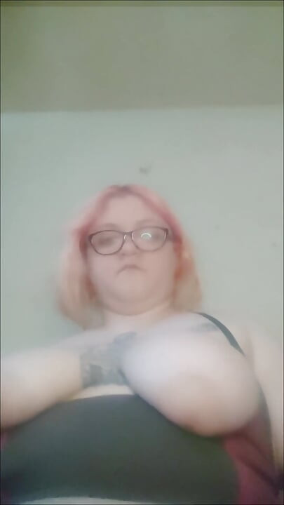 Amputated Fat BBW Playing with Her Huge Tits - Amateur Slow Motion