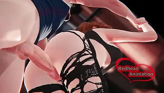 Olahraga di gym berambut merah