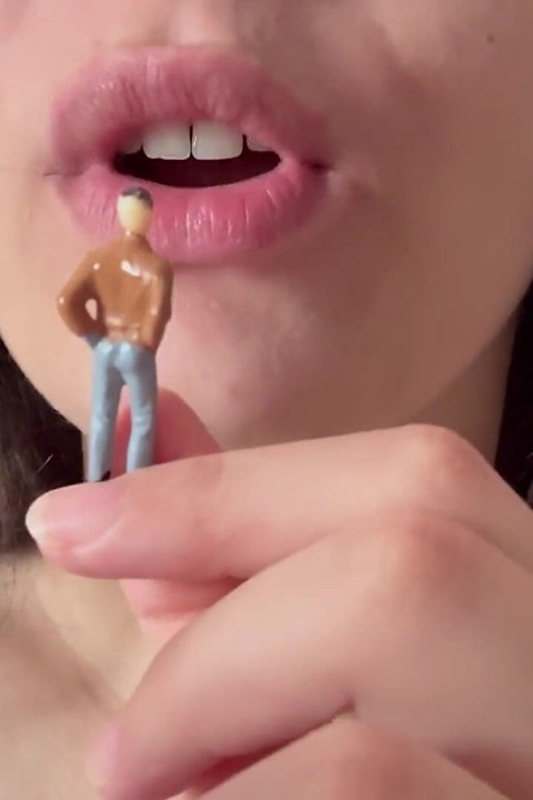 Giantess Humiliates Her Tiny Husband by Taking It Into Her