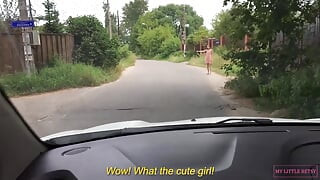 Slut Hitchiker Cheats on Her Boyfrined for a Free Ride