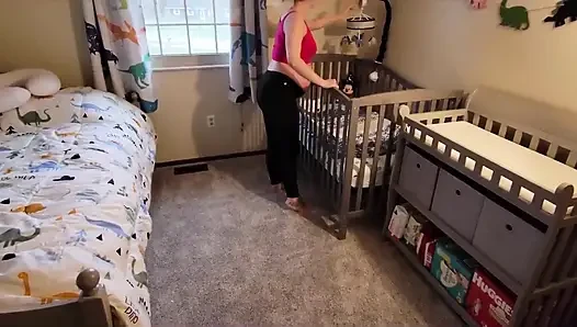 Pregnant Step Stepmom Gets Stuck in Crib and Has to Come Help Her Get Out