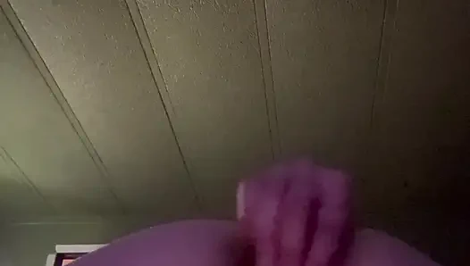 Orgasm forces dildo out of this tight bent over pussy