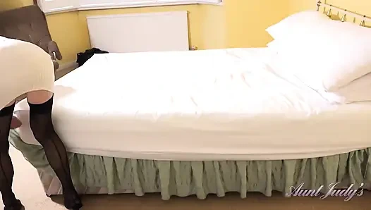 Auntjudys - Your Skinny Mature GILF Landlady Granny Jacy Finds Your Panty Stash