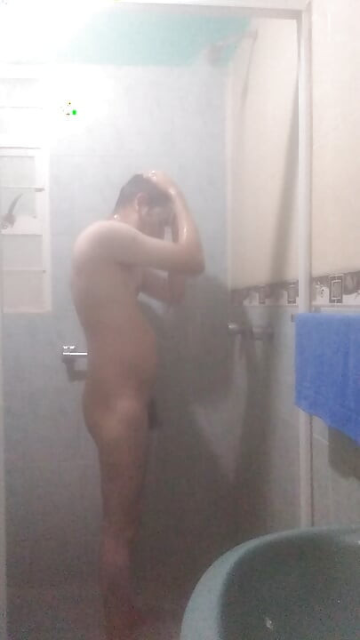 Man in the shower