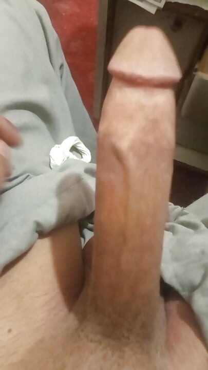 Playing with my dick.