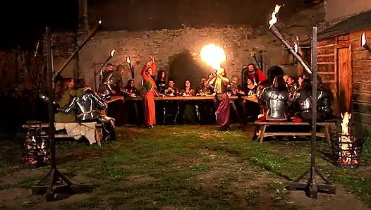 Two hot babes in majestic orgy