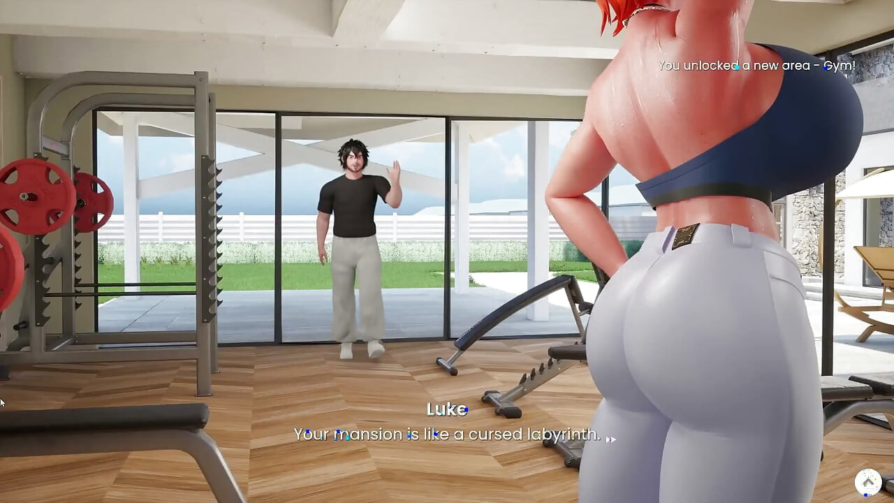 Mansion Days Animated 3D Game 9 - Ginger Gym Girlie Sucks Cock