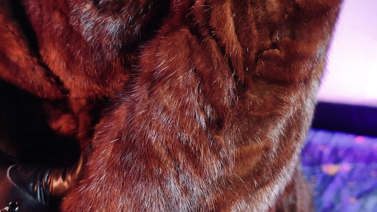 FUR FETISH video: beautiful Mistress tease and seduce. ASMR and JOI. Arya Grander.
