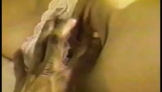 Girl takes cumshot on her belly &amp; gets her pussy filled with two dicks after BJ