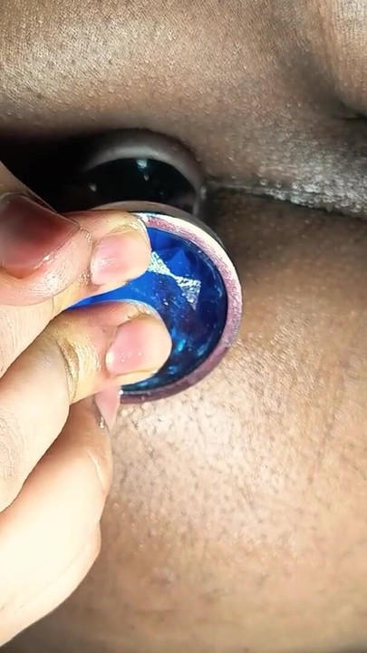 Close-up Deep BIG Butt Plug Masturbation Indian Brown  Tight Pink Asshole | Clip 3