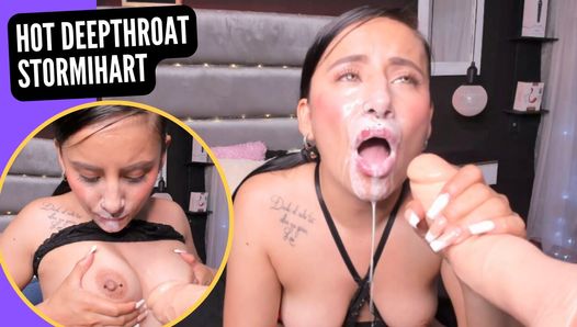 COLOMBIAN WEBCAM MODEL STORMIHART MAKES A BIG DEEP THROAT AND ENDS UP IN A HOT FACIAL