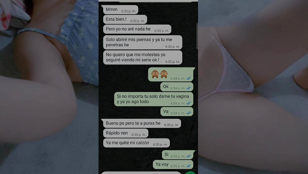Messages with my stepsister to ask for her rich tight pussy and we ended up fucking super rich until orgasm...