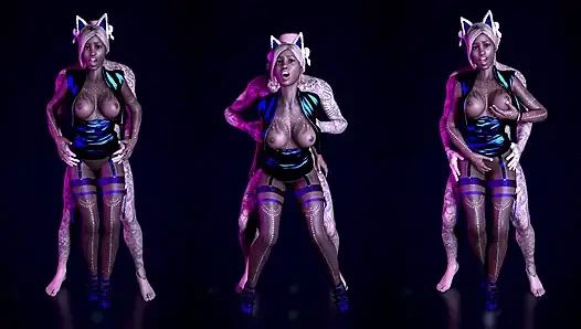 Hot Mulatto Babe Gets Fucked by Big White Cock at Nightclub