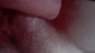 Close up hairy clit rub