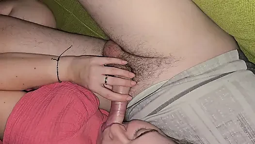 My Horny Wife Plays with My Big Dick and Gives Me a Hot Blowjob