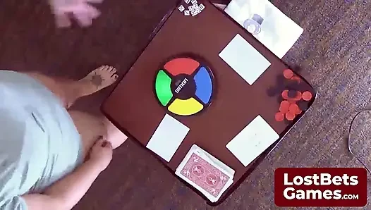 The final strip game loser, left in just her bra
