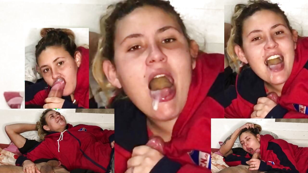 18 Year Old Stepsister Takes Big Load of Cum in Her Mouth