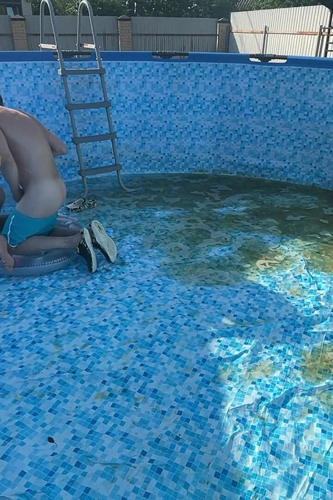 The Head of the House Fucked the New Pool Boy Right There