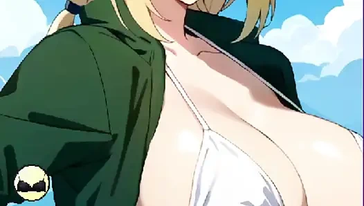 Das Date mit Tsunade am Strand. Oben ohne von Narutos größten natürlichen Brüsten.